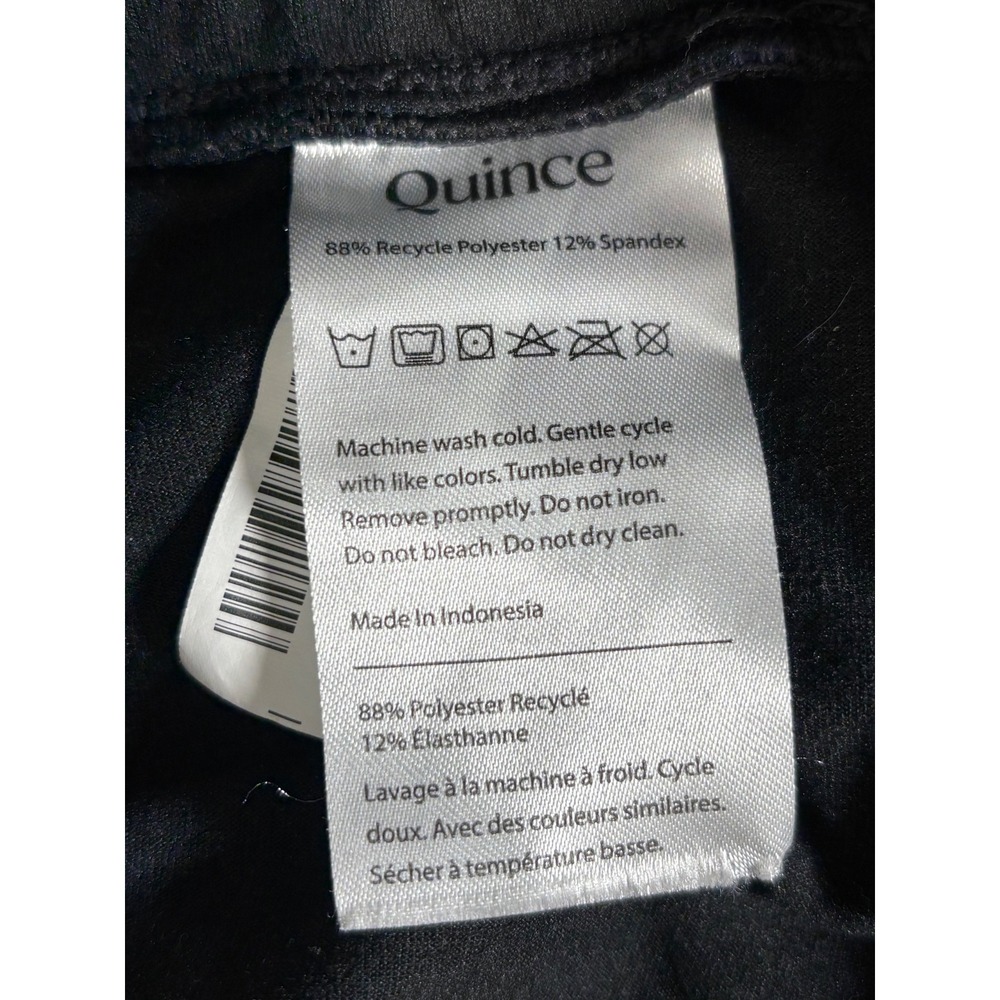 Quince Flowknit Mid-Rise Jogger Black Recycled Polyester Spandex Pants Size M - Picture 7 of 12